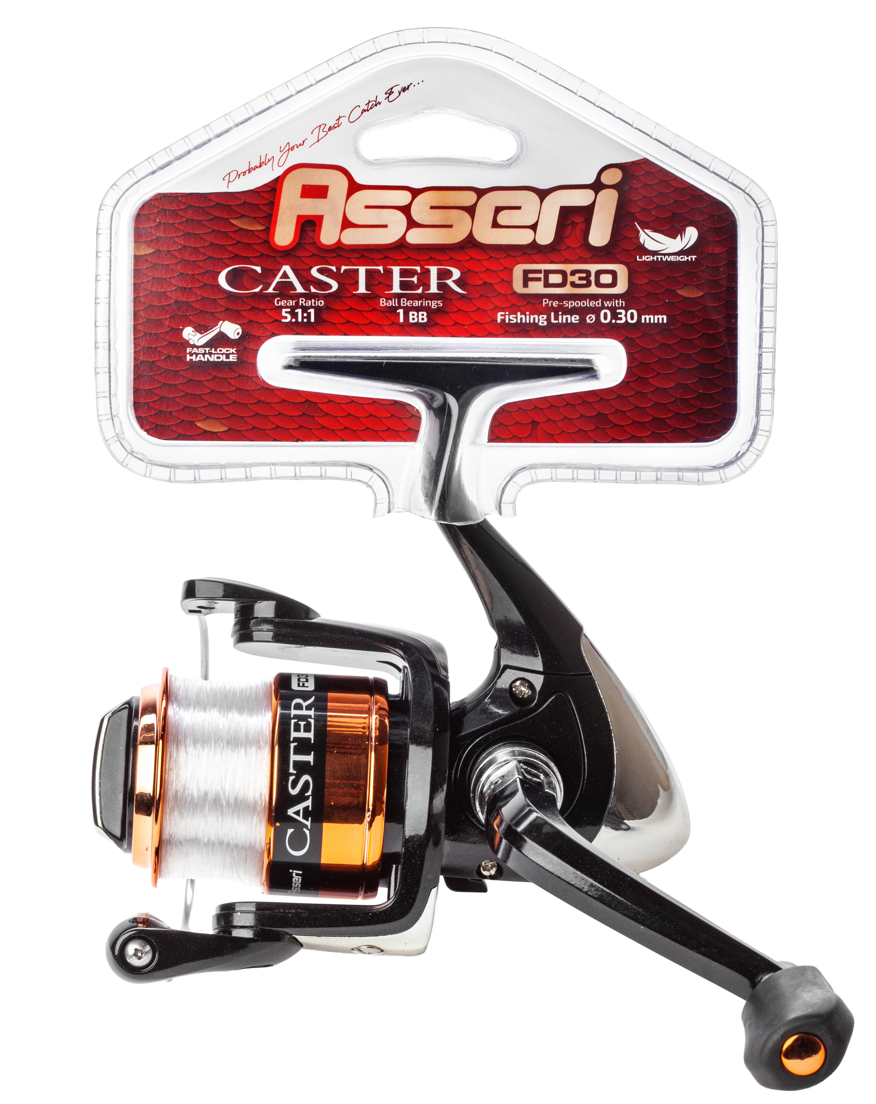 ASSERI CASTER 40 FD FISHING REEL WITH LINE 1BB