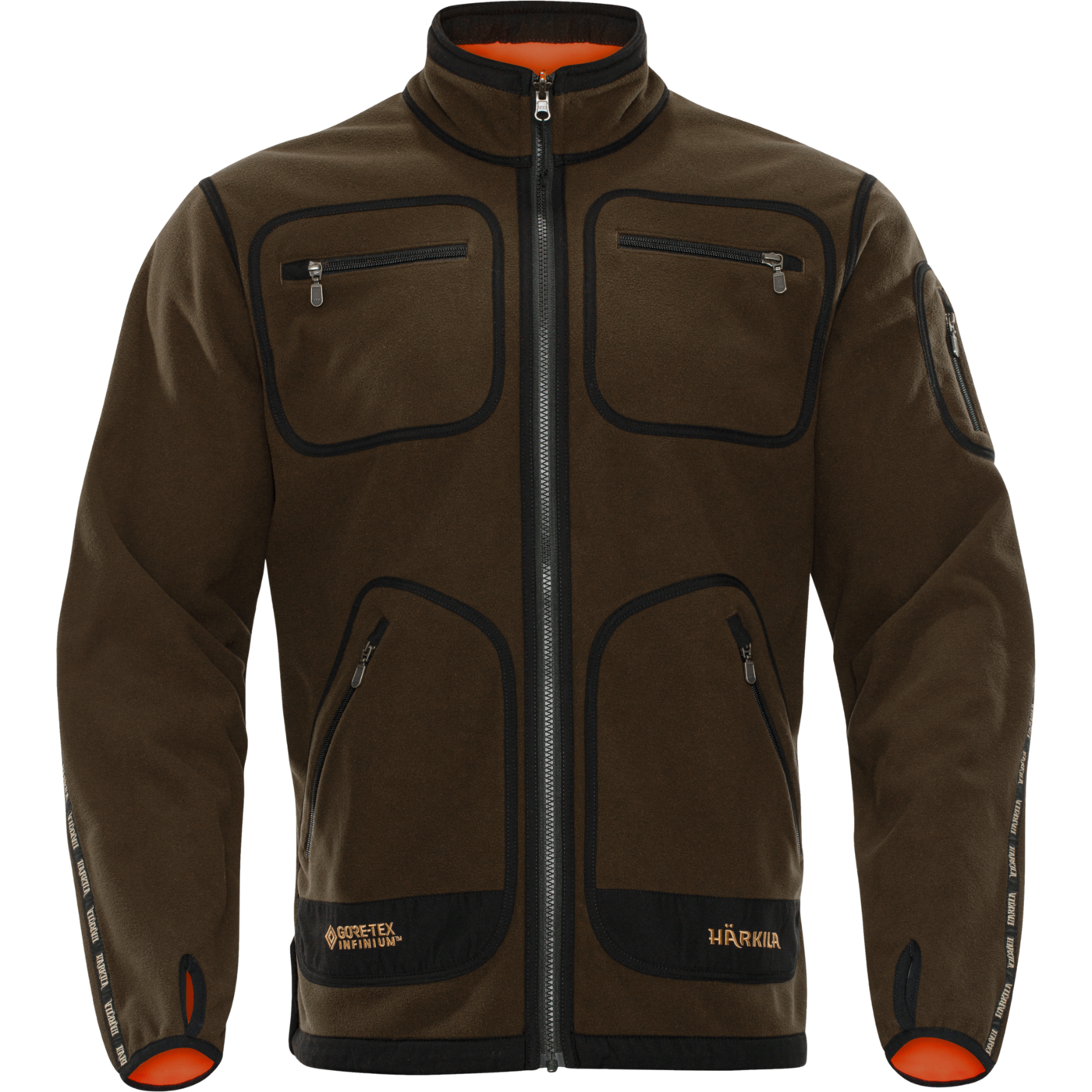 ФЛИСОВАЯ КОФТА HÄRKILA KAMKO HUNTING GREEN/ORANGE BLAZE