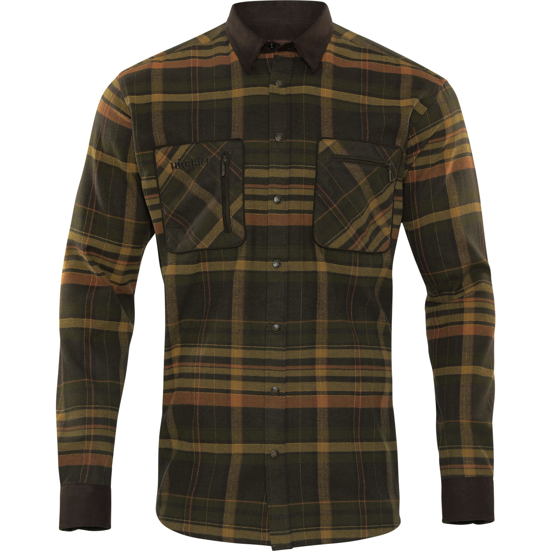 РУБАШКА HÄRKILA PAJALA GREEN/BROWN