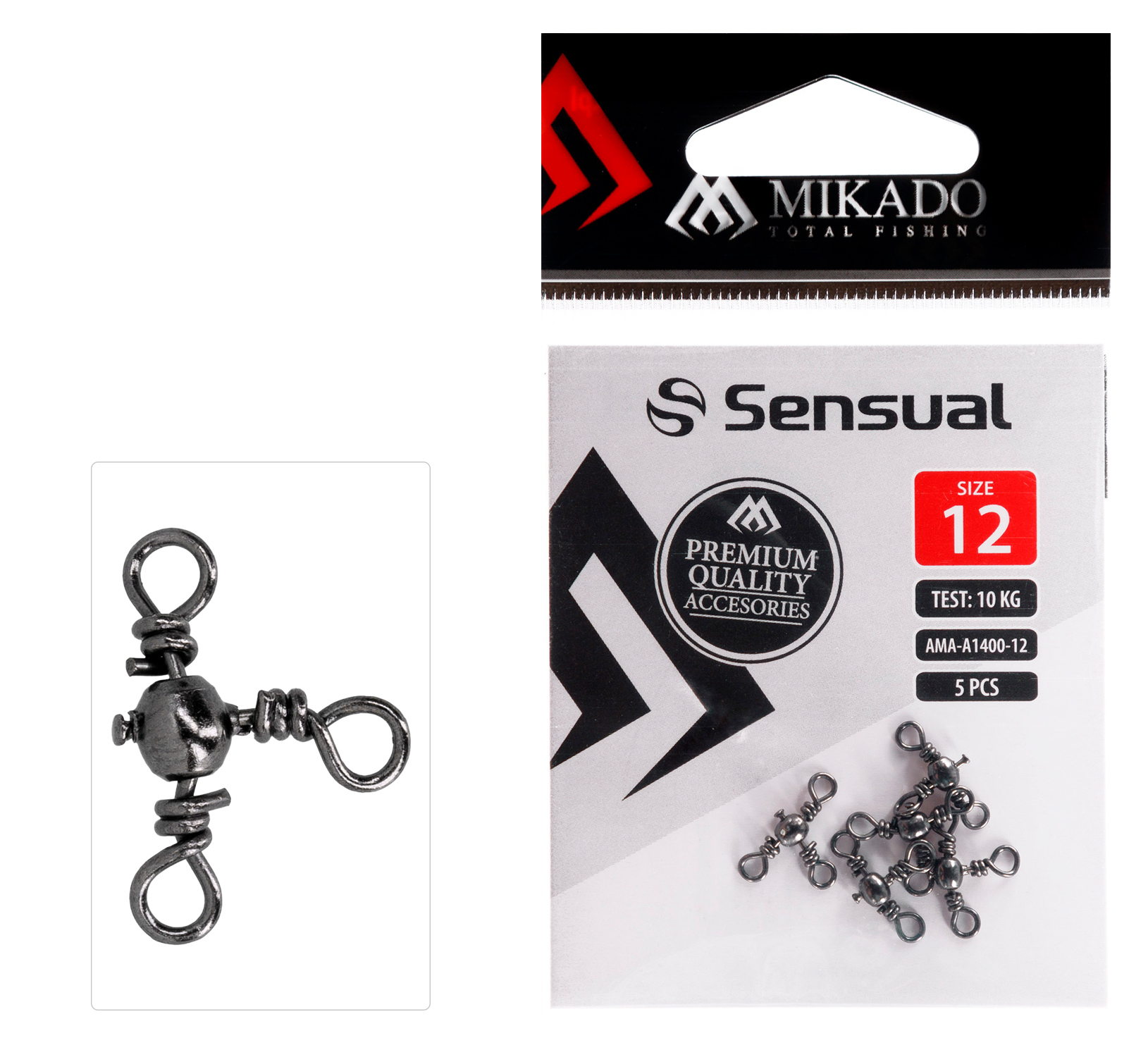 MIKADO TRIPLE BARREL SWIVEL 5 PCS
