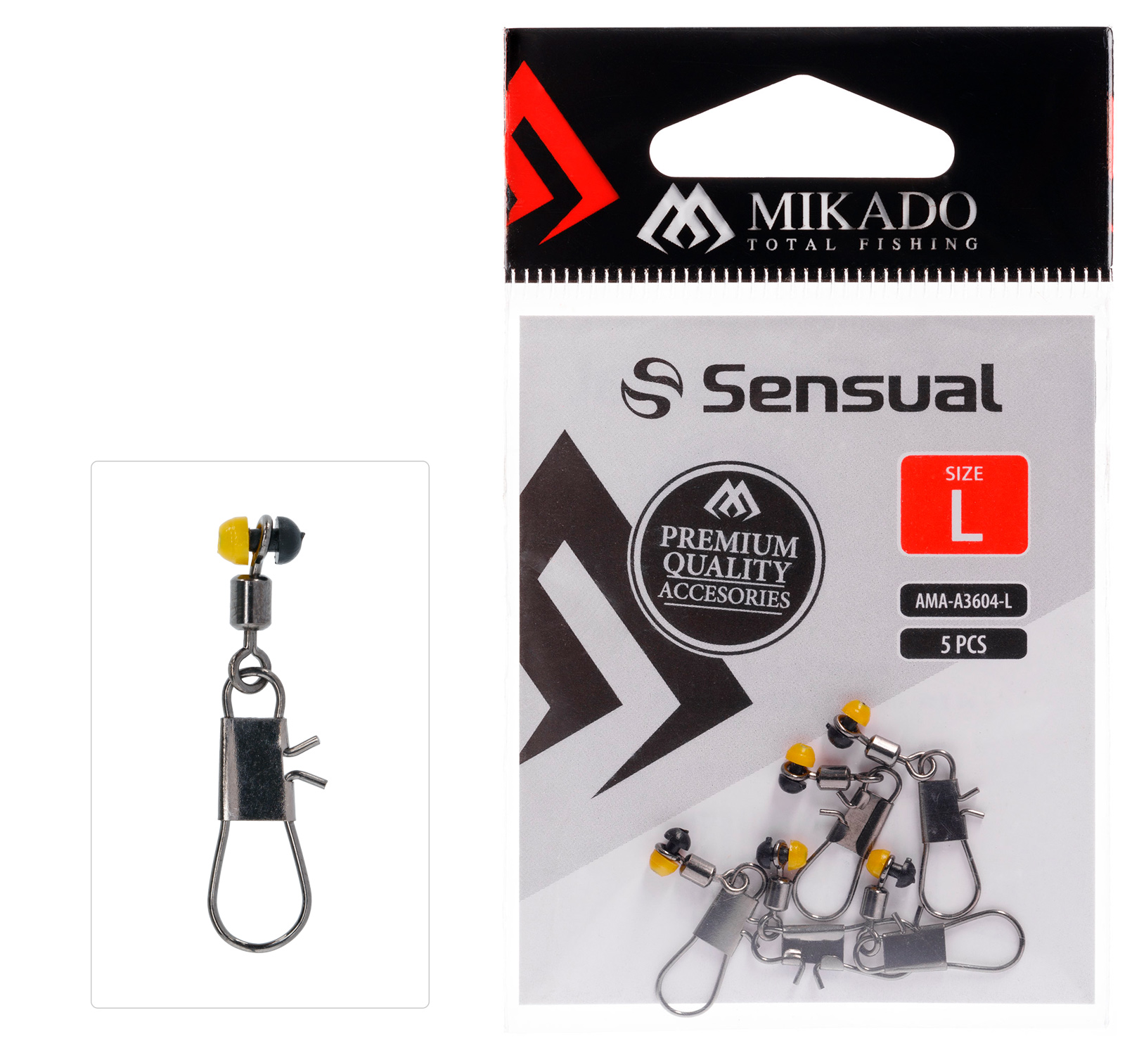 MIKADO SNAP WITH SWIVEL WAGGLER/FEEDER ADAPTER 5 PCS