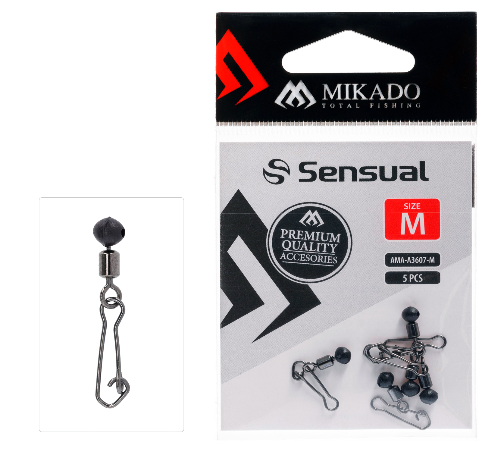 MIKADO SNAP WITH SWIVEL WAGGLER/FEEDER ADAPTER 5 PCS
