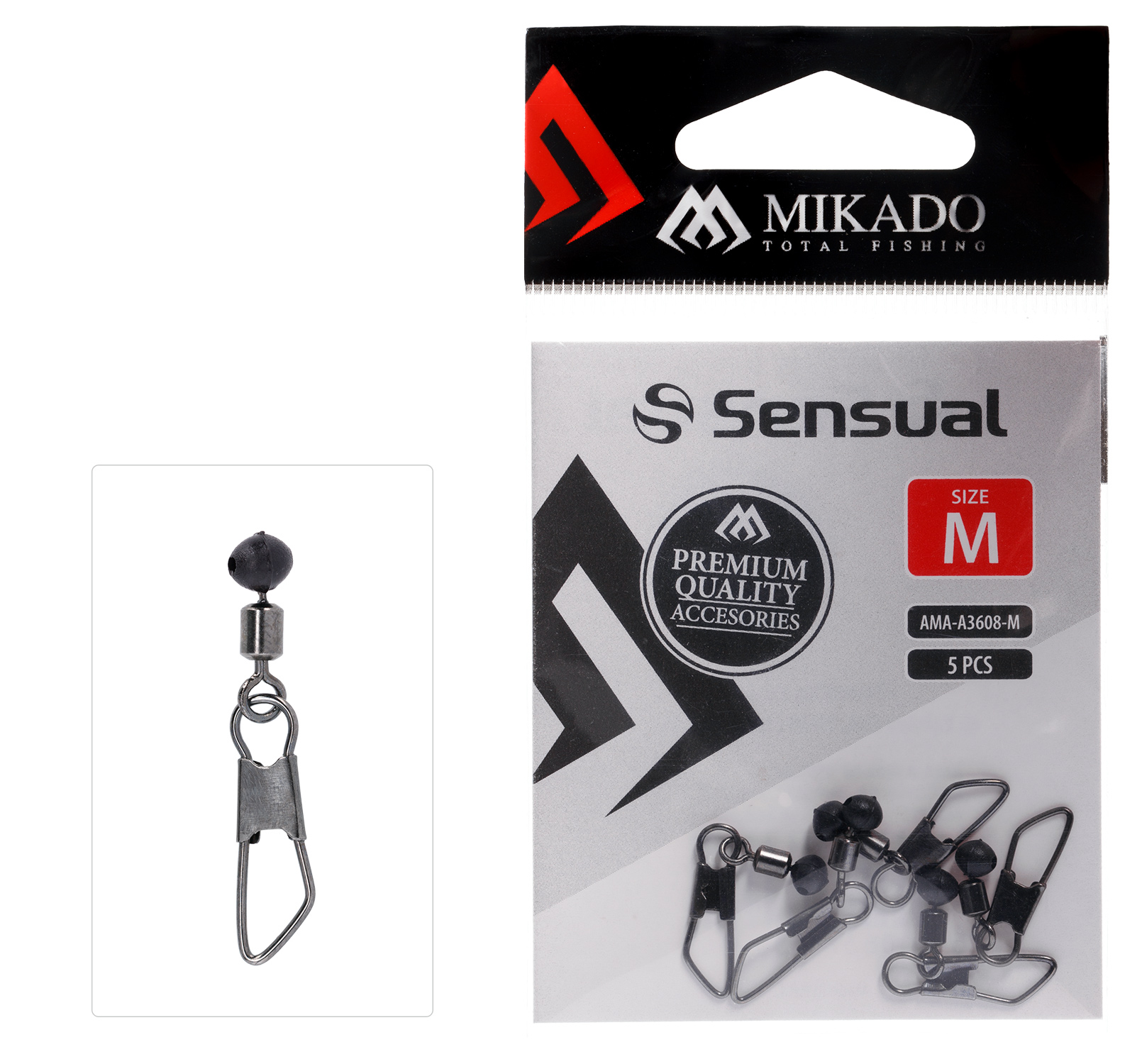 MIKADO SNAP WITH SWIVEL WAGGLER/FEEDER ADAPTER 5 PCS