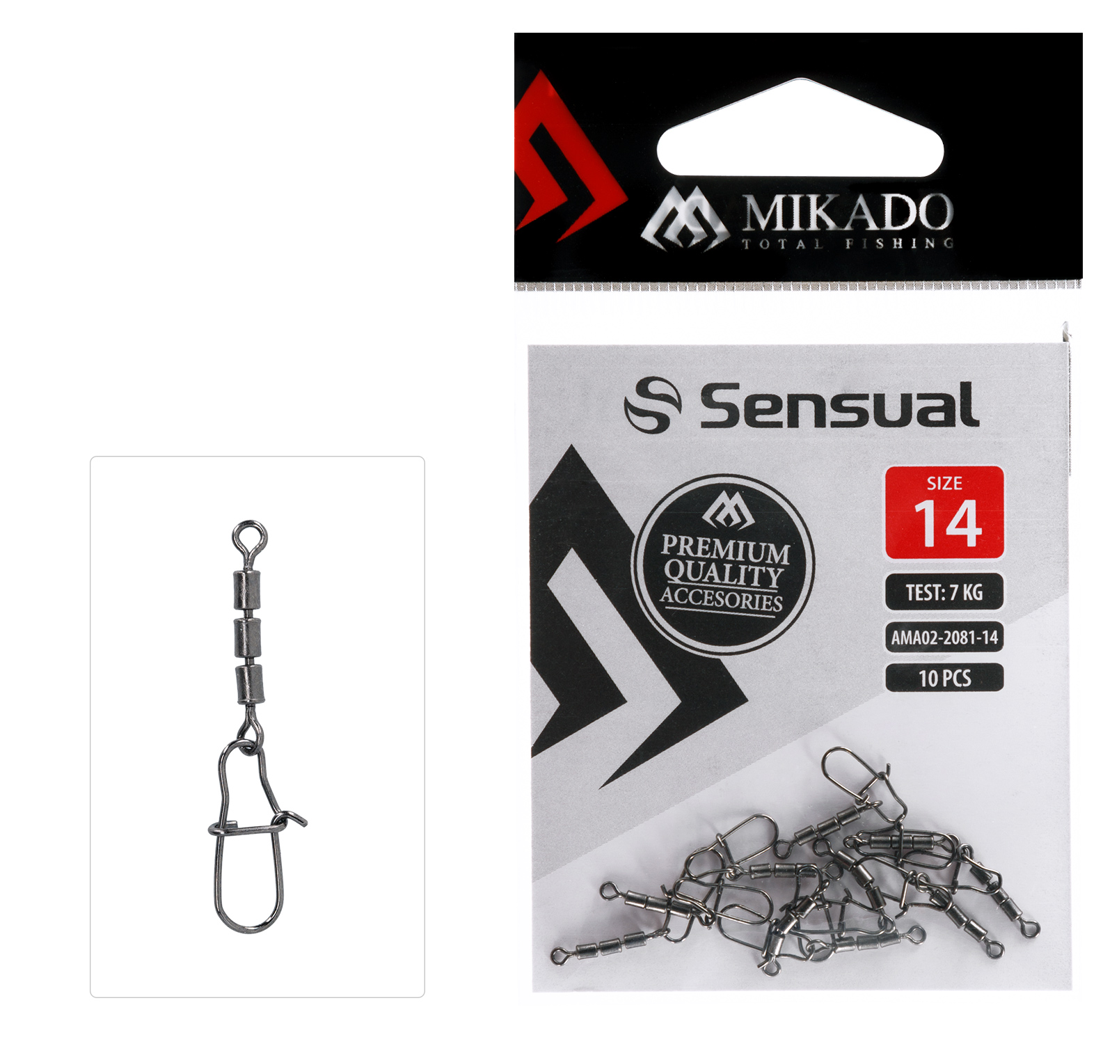 MIKADO ROLLER SWIVEL TRIPLE W SNAP 10 PCS