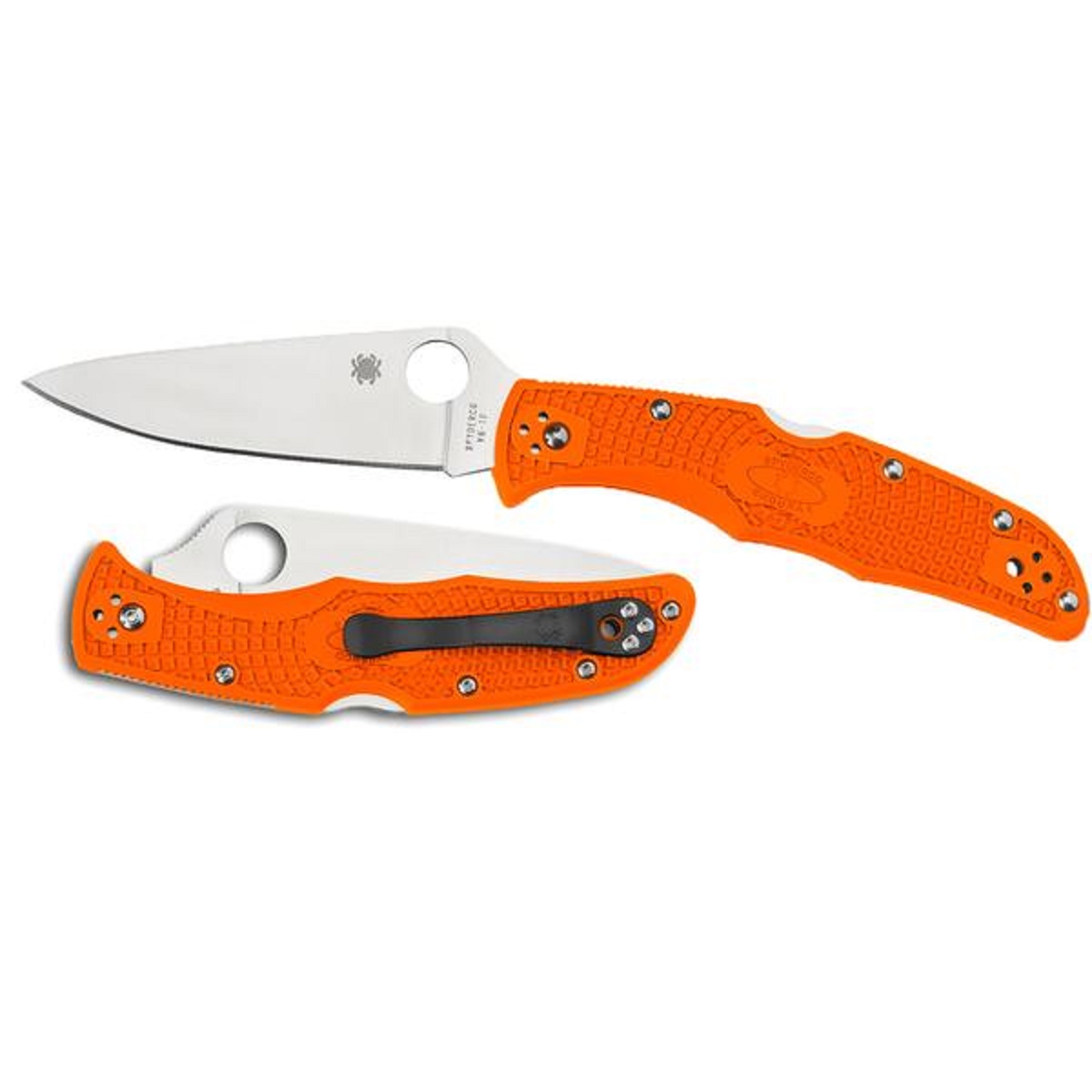 SPYDERCO ENDURA 4 FRN FLAT GROUND ORANGE FOLDING KNIFE