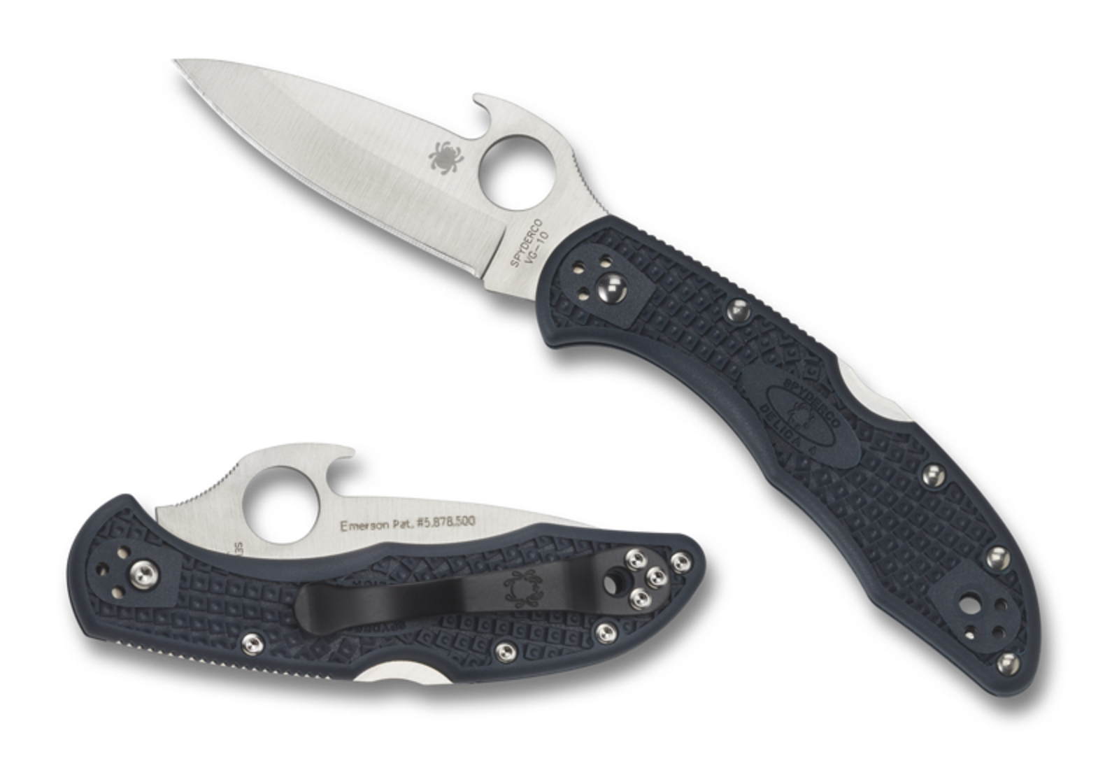 SPYDERCO DELICA 4 FRN EMERSON OPEN GRAY PLAIN EDGE