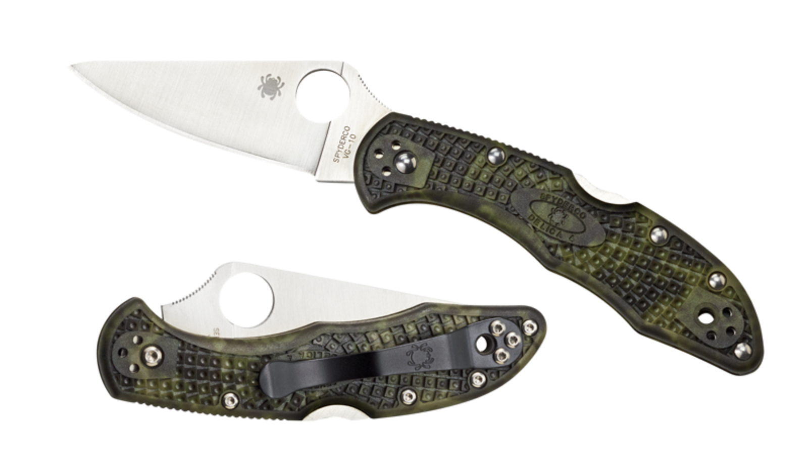 SPYDERCO DELICA ZOME FLAT GROUND GREEN PLAIN EDGE KNIFE