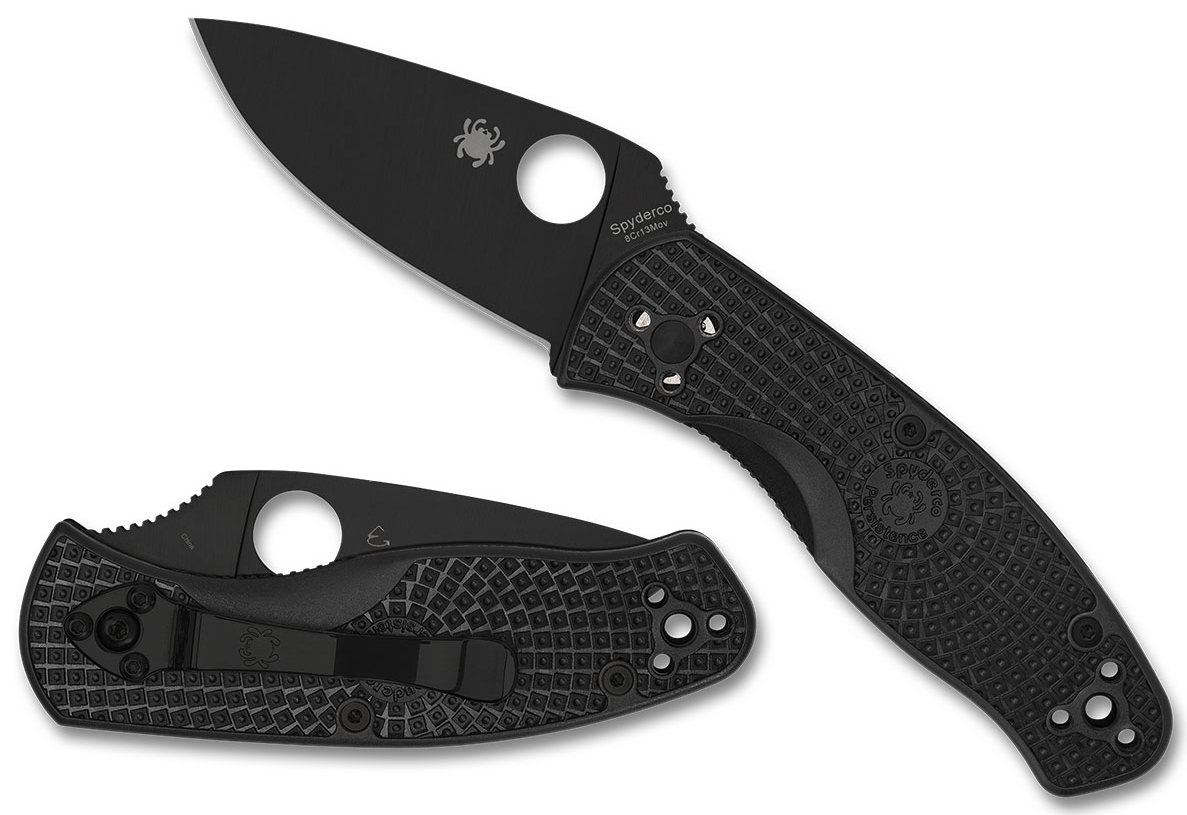 SPYDERCO PERSISTENCE LIGHTWEIGHT BLACK BLADE PLAINEDGE FOLDING KNIFE