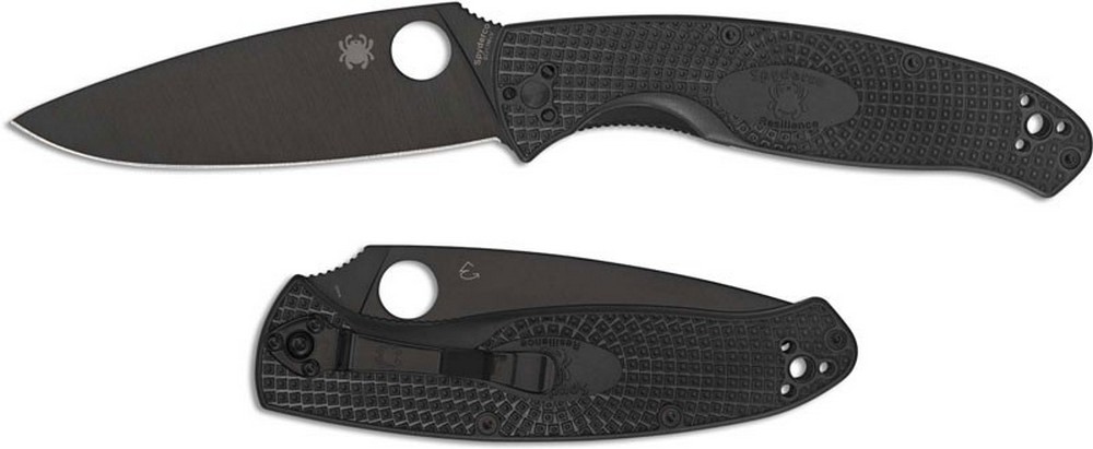 SPYDERCO RESILIENCE LTW BK PLN BK FRN FOLDING KNIFE