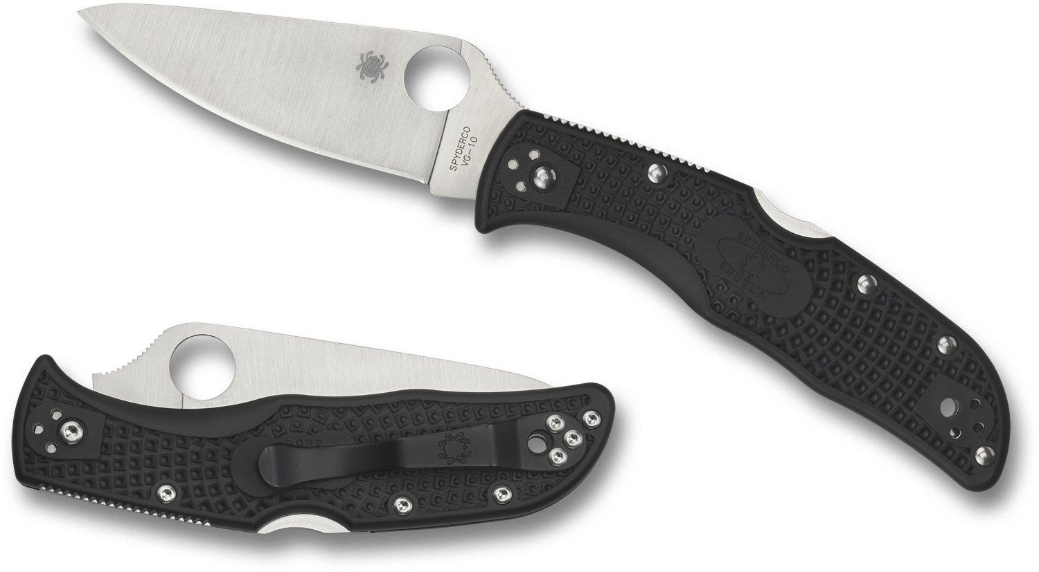 SPYDERCO ENDELA BLACK LIGHTWEIGHT PLAINEDGE FOLDING KNIFE