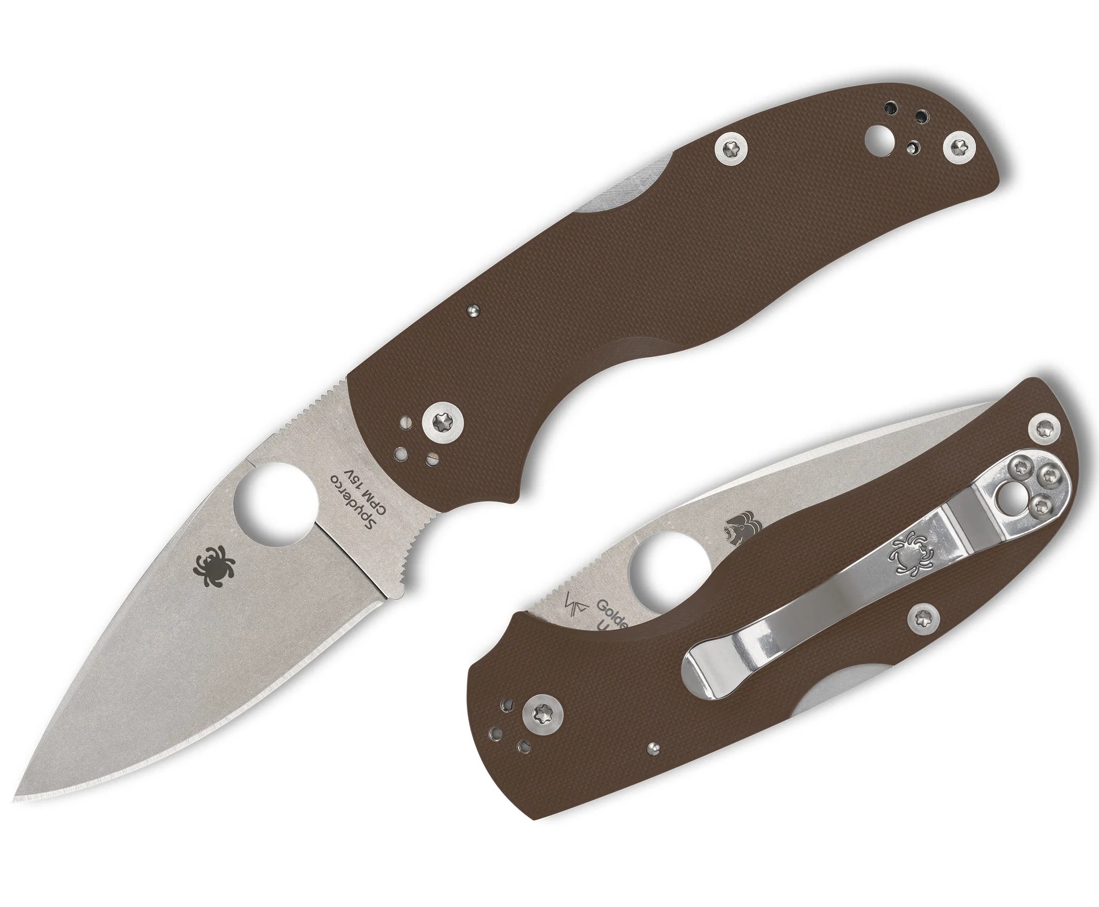 SPYDERCO NATIVE 5 BROWN G-10 CPM 15V SPIRIT RUN FOLDING KNIFE