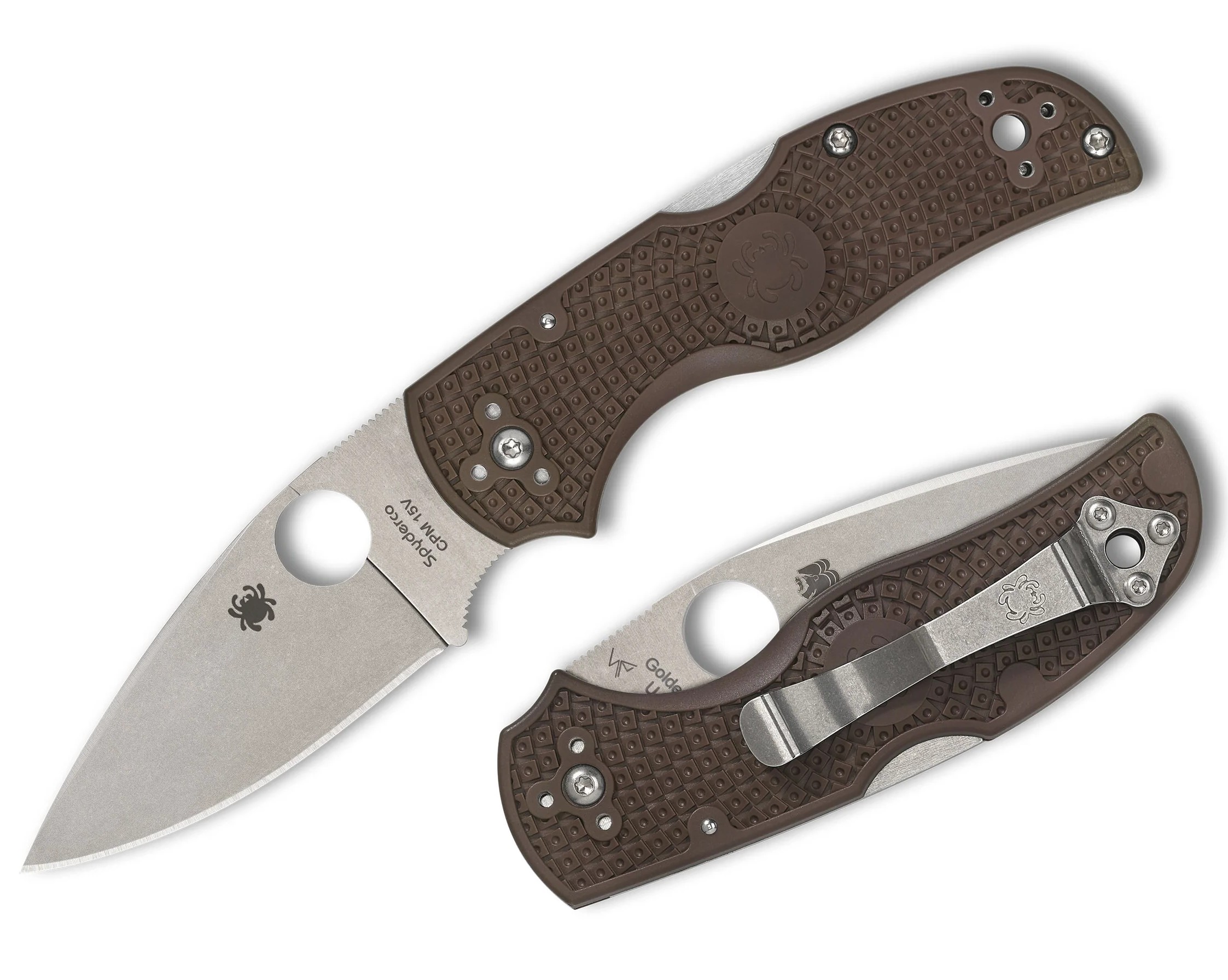 SPYDERCO NATIVE 5 LIGHTWEIGHT BROWN CPM 15V SPIRIT RUN FOLDING KNIFE