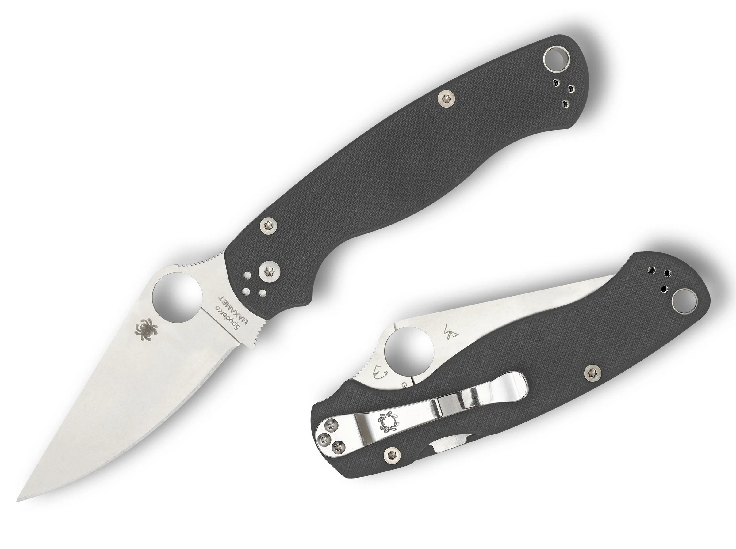SPYDERCO PARA MILITARY MAXAMET 2 DARK GREY FOLDING KNIFE