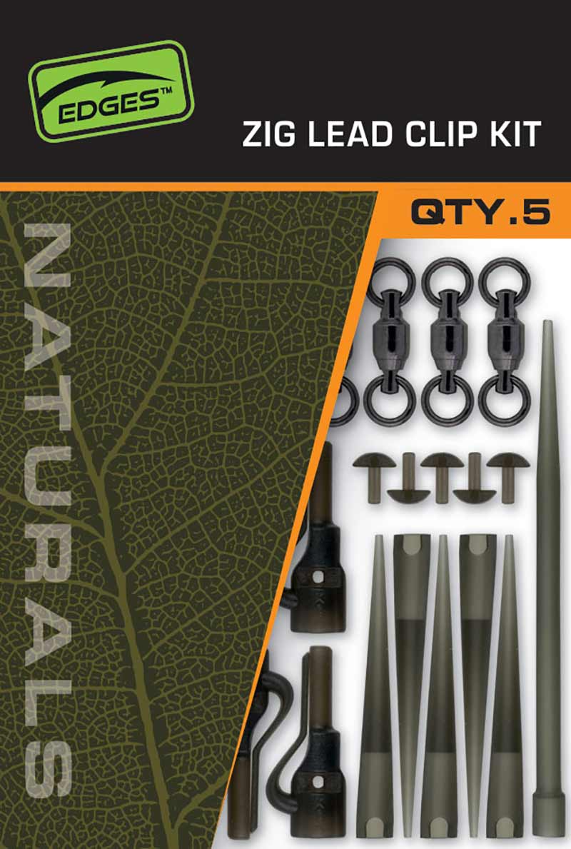 ZIG LEAD CLIP KIT FOX EDGES NATURALS 5X5 PCS
