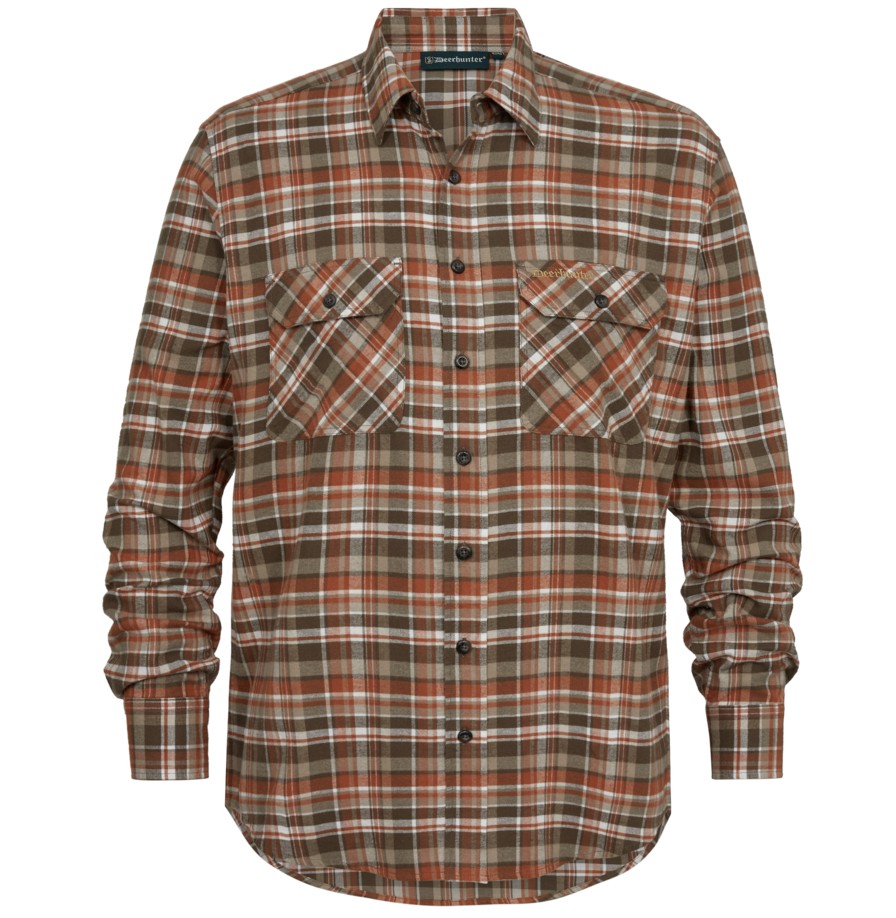 DEERHUNTER ANDREW SHIRT ORANGE CHECK