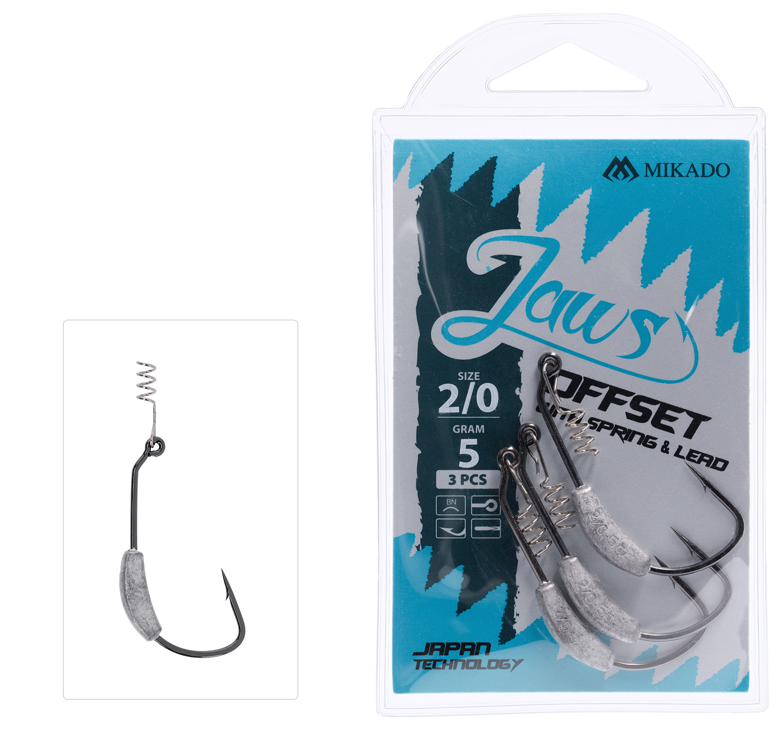 MIKADO JAWS OFFSET HOOK 3 G 3 PCS