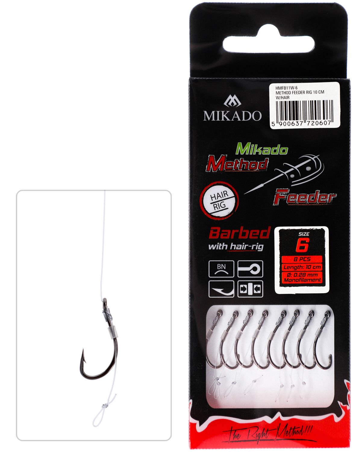 MIKADO METHOD FEEDER RIG WITH HAIR 8 PCS