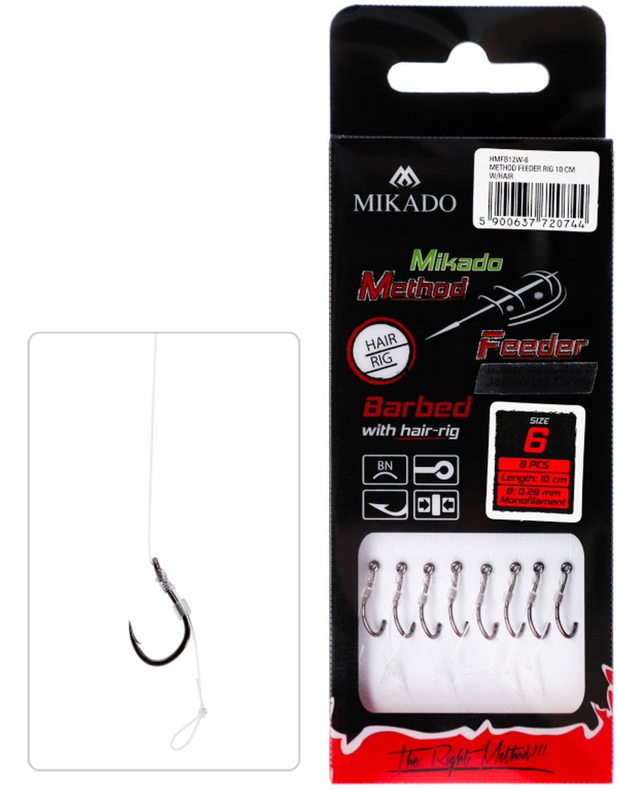 MIKADO METHOD FEEDER RIG WITH HAIR 8 PCS