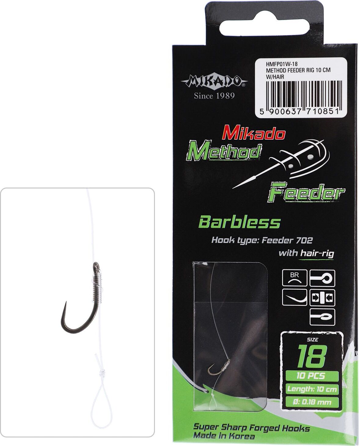 MIKADO METHOD FEEDER RIG WITH HAIR 8 PCS