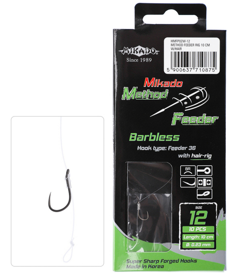 MIKADO METHOD FEEDER RIG WITH HAIR 8 PCS