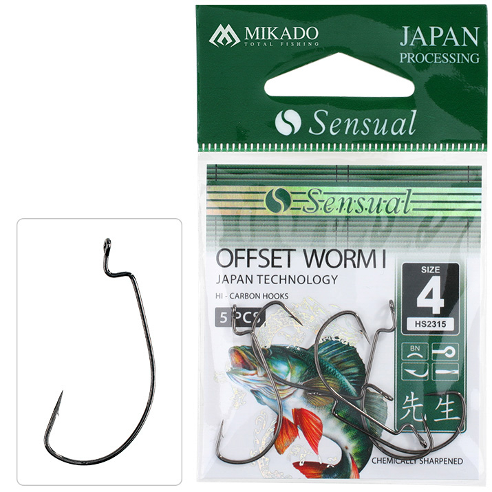 MIKADO SENSUAL OFFSET WORM I HOOK 5 PCS