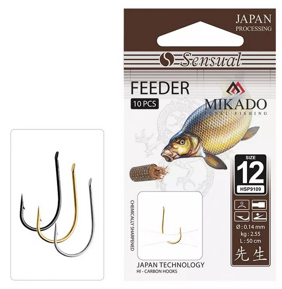 MIKADO SENSUAL FEEDER HOOK WITH LEADER NI 0,16 MM