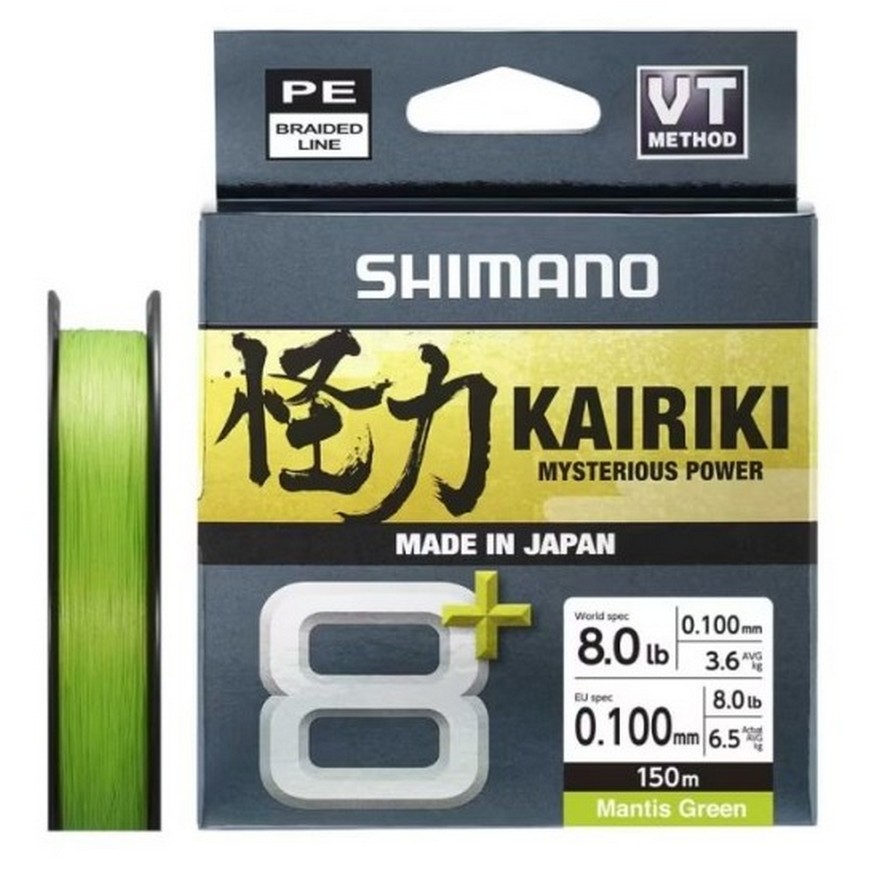 ПЛЕТЕНАЯ ЛЕСКА SHIMANO KAIRIKI 8+ 150 M MANTIS GREEN