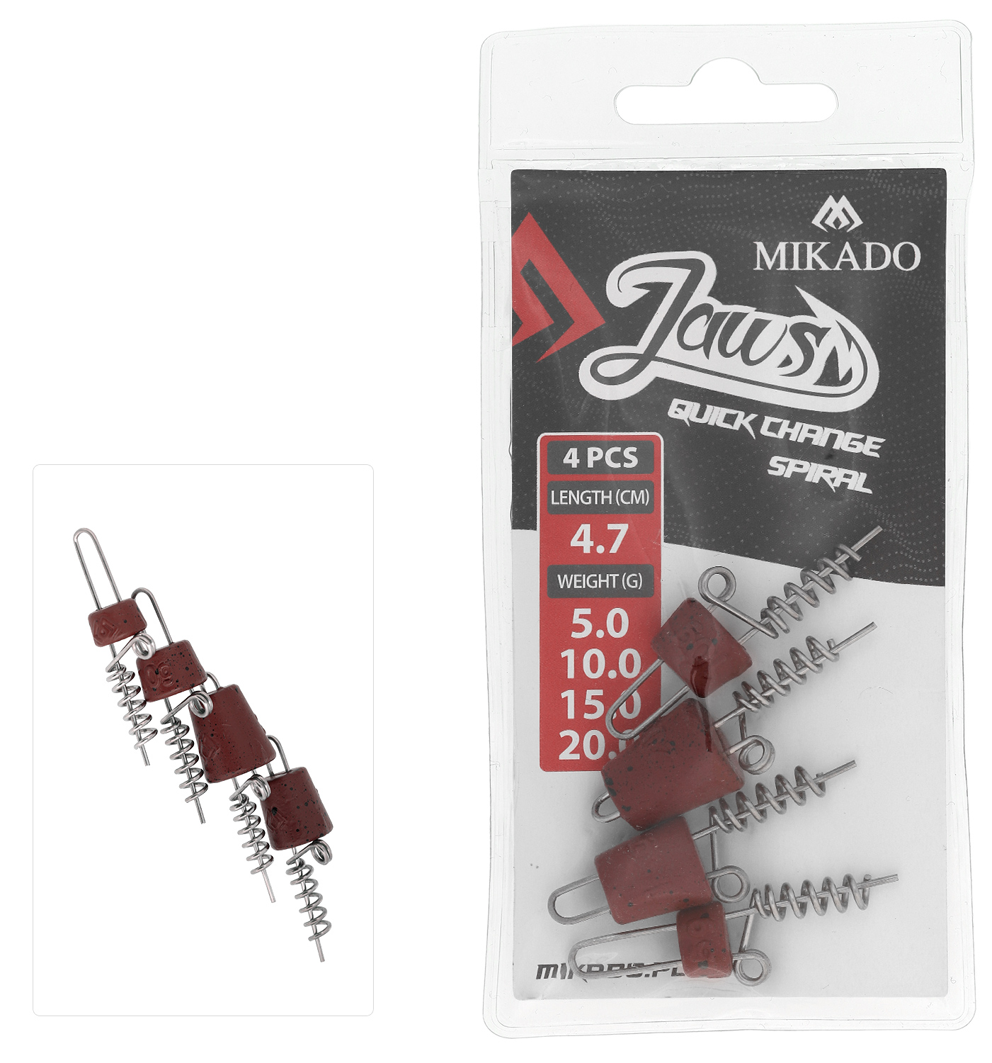 MIKADO JAWS QUICK CHANGE SPIRAL SCREW MIX 4,7 CM 4 PCS