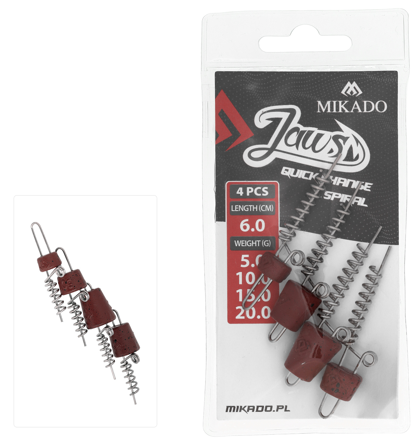 MIKADO JAWS QUICK CHANGE SPIRAL SCREW MIX 6 CM 4 PCS