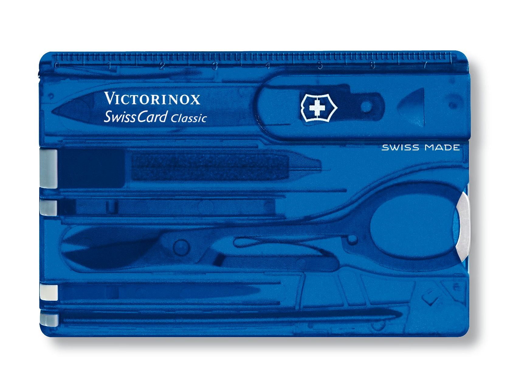 VICTORINOX SWISS CARD CLASSIC IN BLUE TRANSPARENT