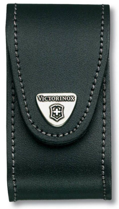 VICTORINOX BLACK LEATHER POUCH 91/93 MM 5-8 LAYERS
