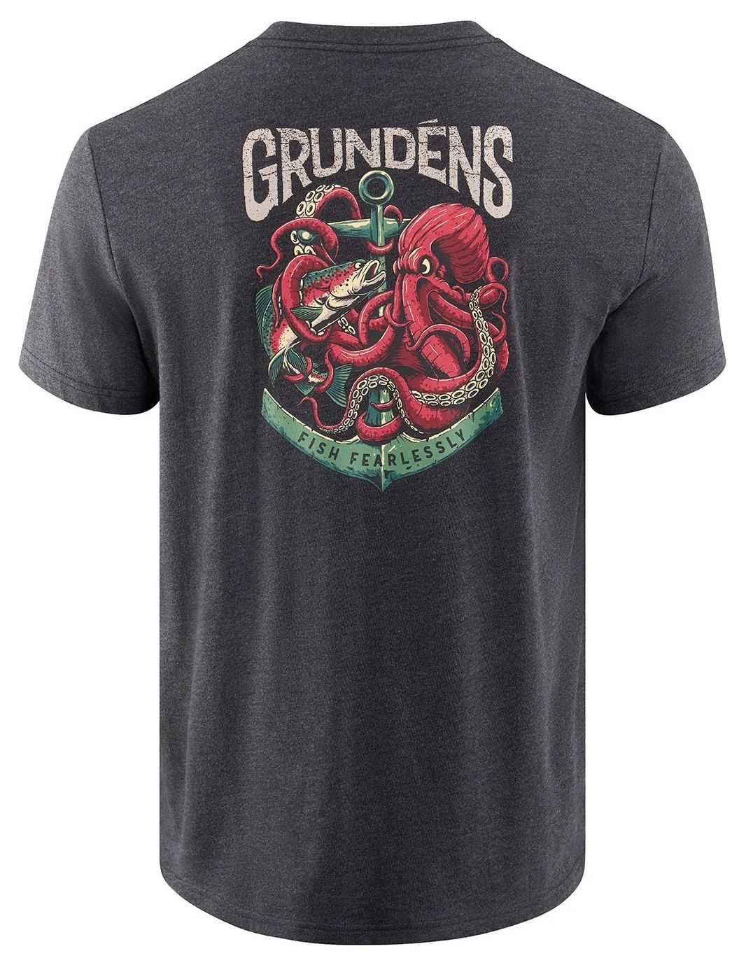 ФУТБОЛКА GRUNDÉNS OCTO-TROUT SS HEATHER CHARCOAL